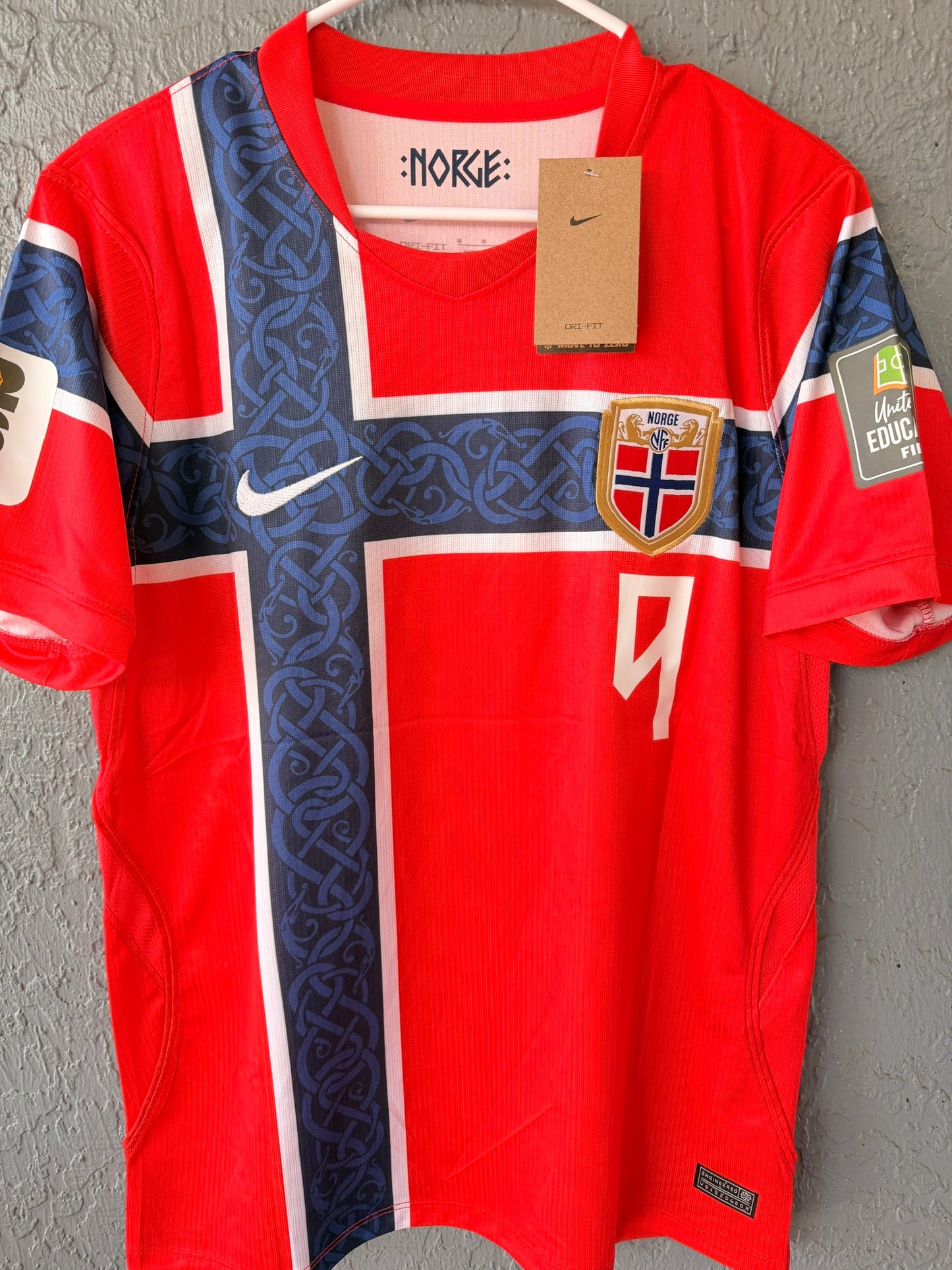 Norway Erling Haaland #9 2026 World Cup Home Red Soccer Jersey Men