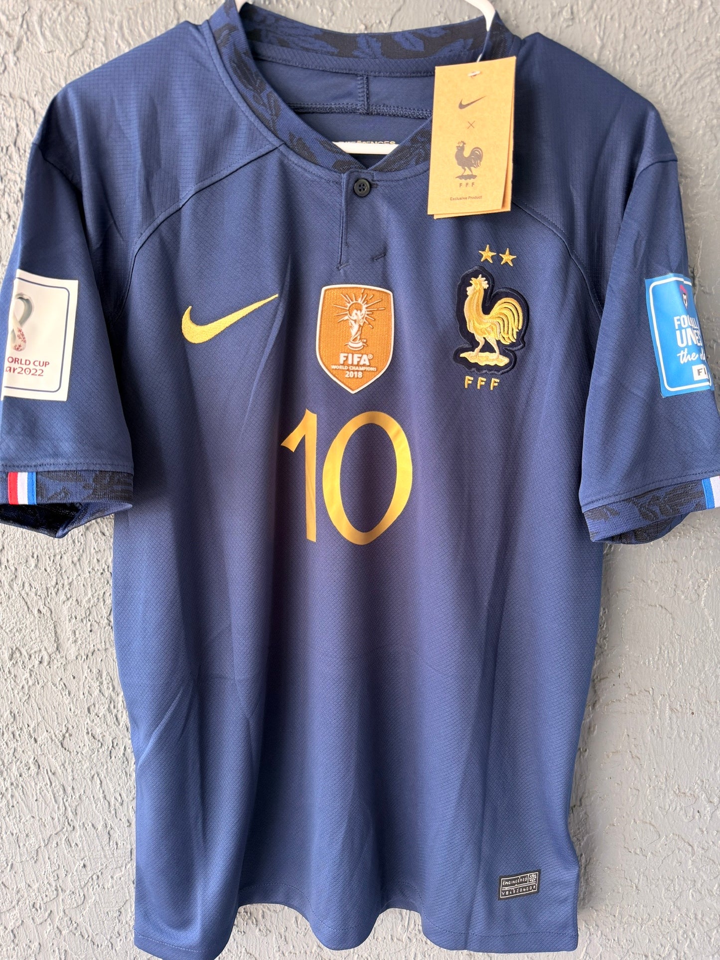 France Mbappe #10 2022 Home Blue Soccer Jersey Men