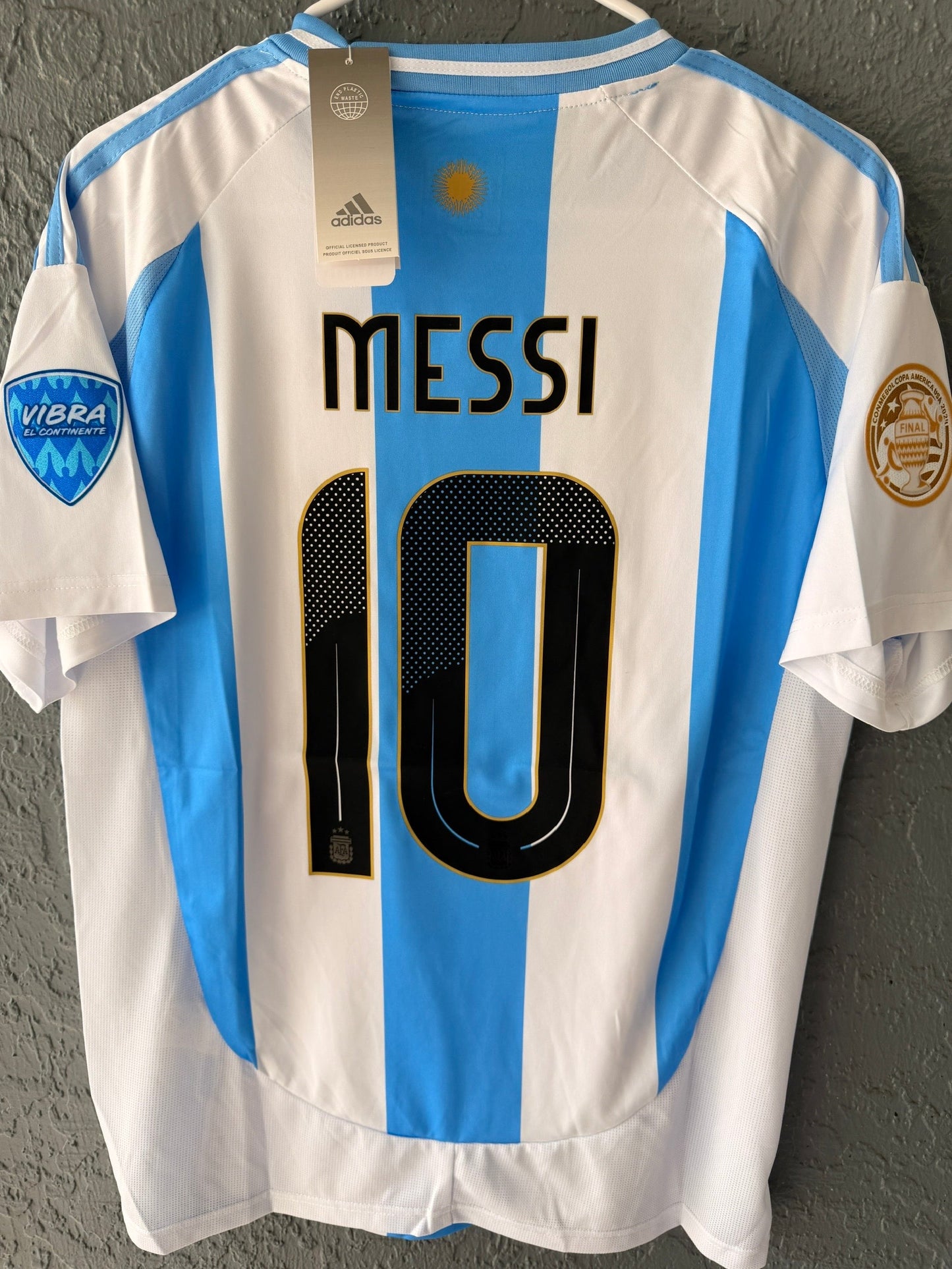 Argentina Lionel Messi #10 2024 Final Cup Home Blue Soccer Jersey Men Size