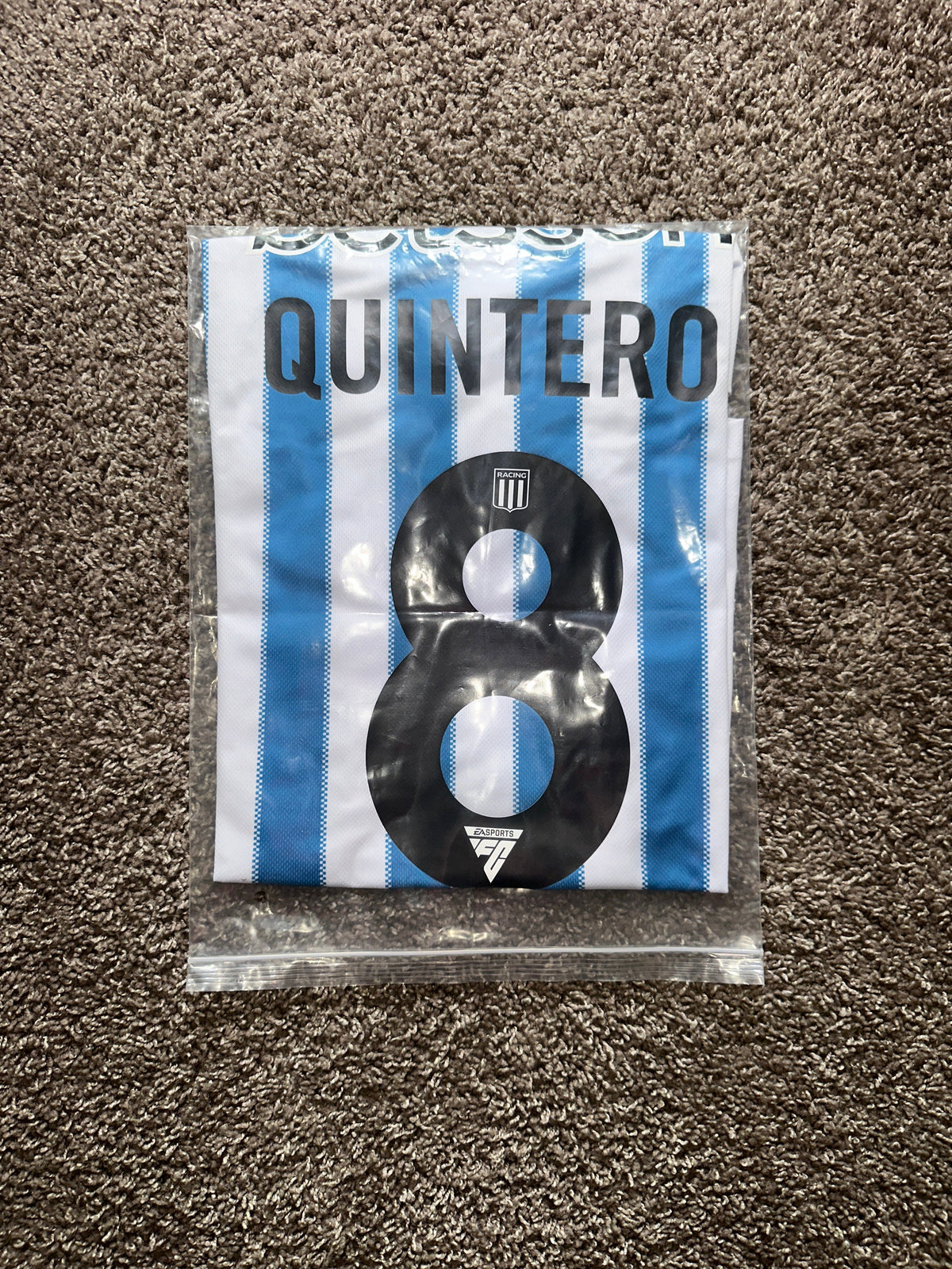 Racing Quintero Jersey Home Blue #8 Player Version Men size