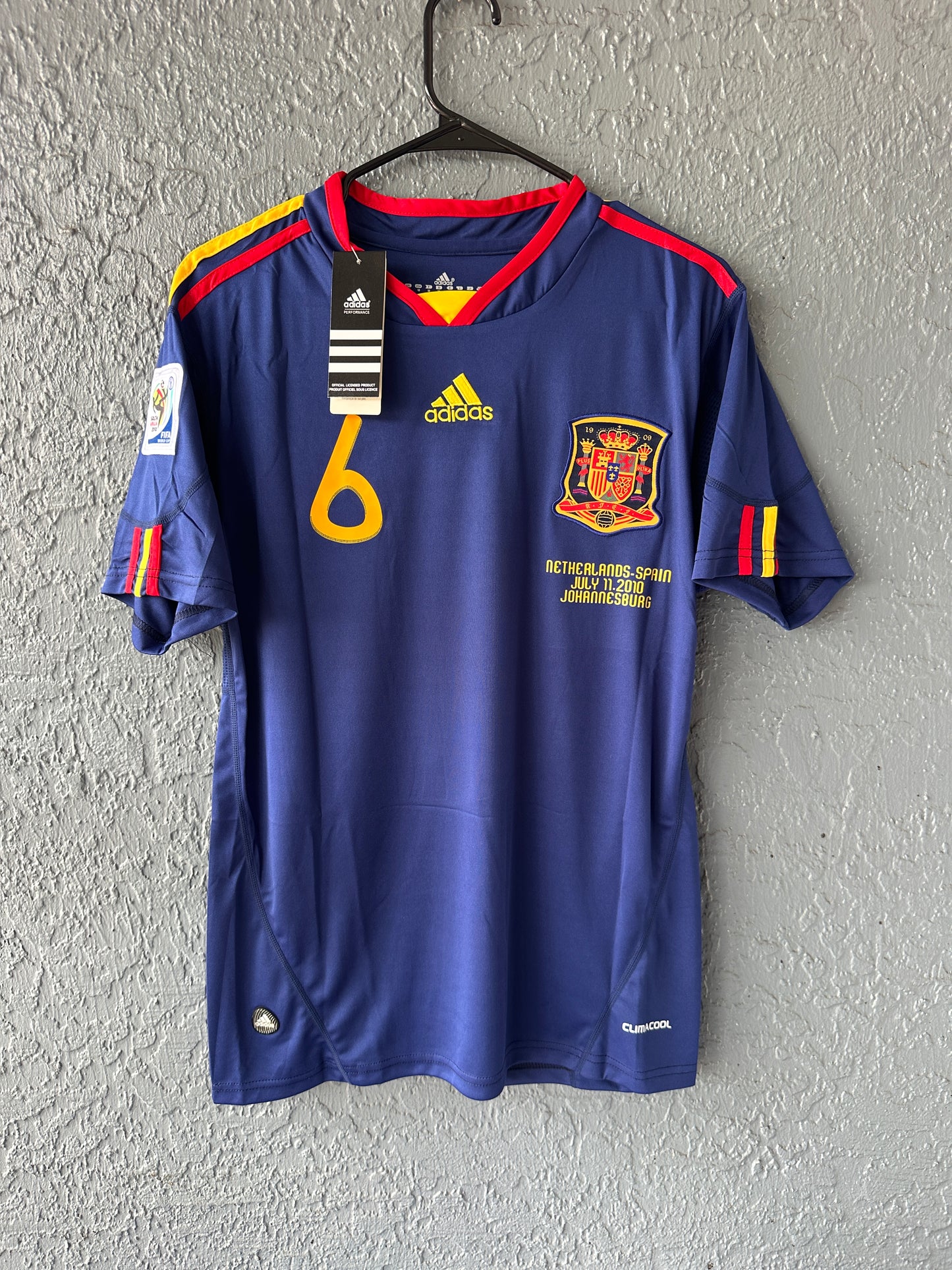 Spain Xavi #8 2010 Final Jersey XXL