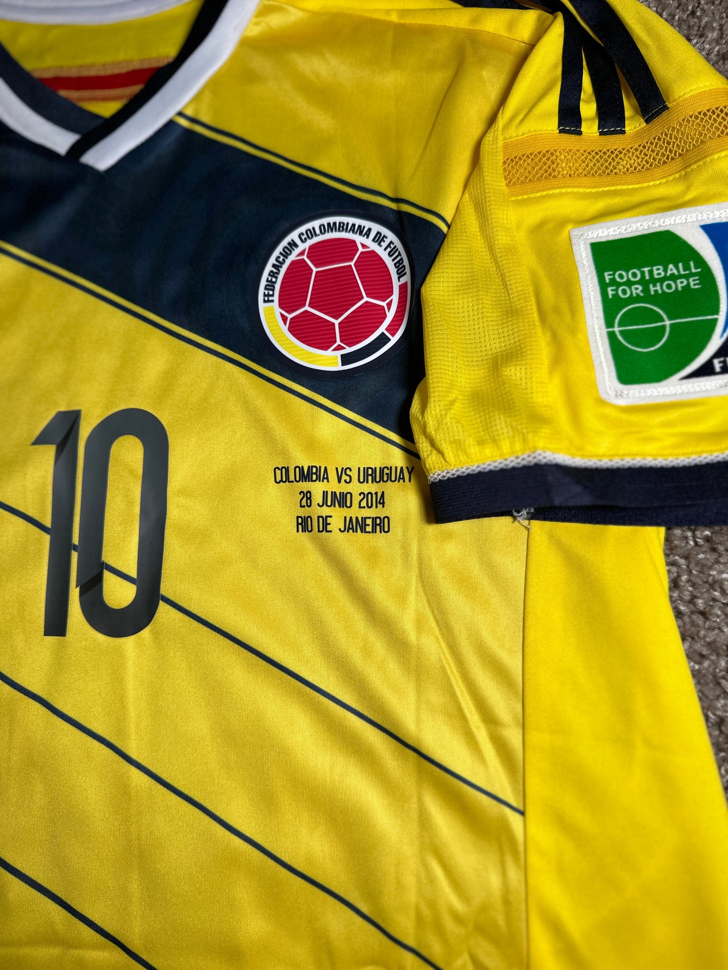 Colombia James Rodriguez #10 2014 World Cup Home Yellow Soccer Jersey Men