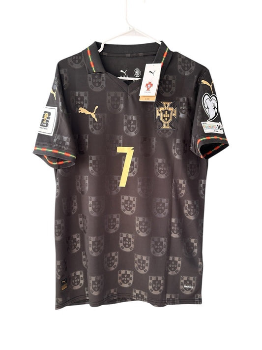 Portugal Cristiano Ronaldo #7 2026 Black Soccer Jersey Men Fan Version
