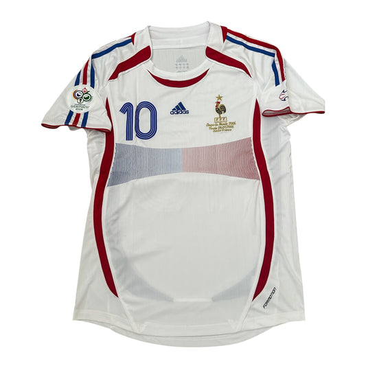 France Zinedine Zidane Retro Soccer Jersey #10 white FWC 2006 Final Shirt Men