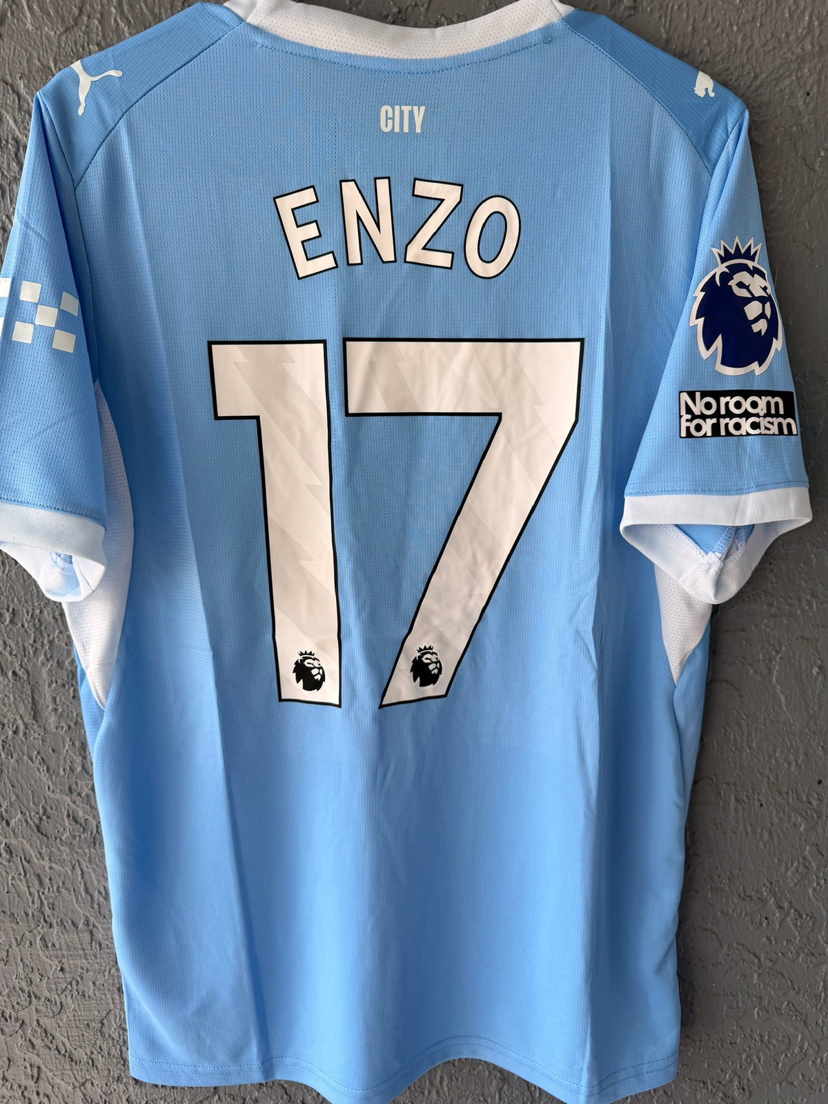 Manchester City Enzo #17 2026/27 Home Sky Blue Soccer Jersey Premier Men Size
