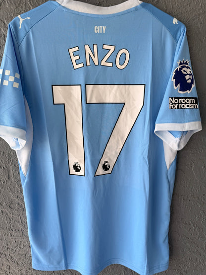 Manchester City Enzo #17 2026/27 Home Sky Blue Soccer Jersey Premier Men Size