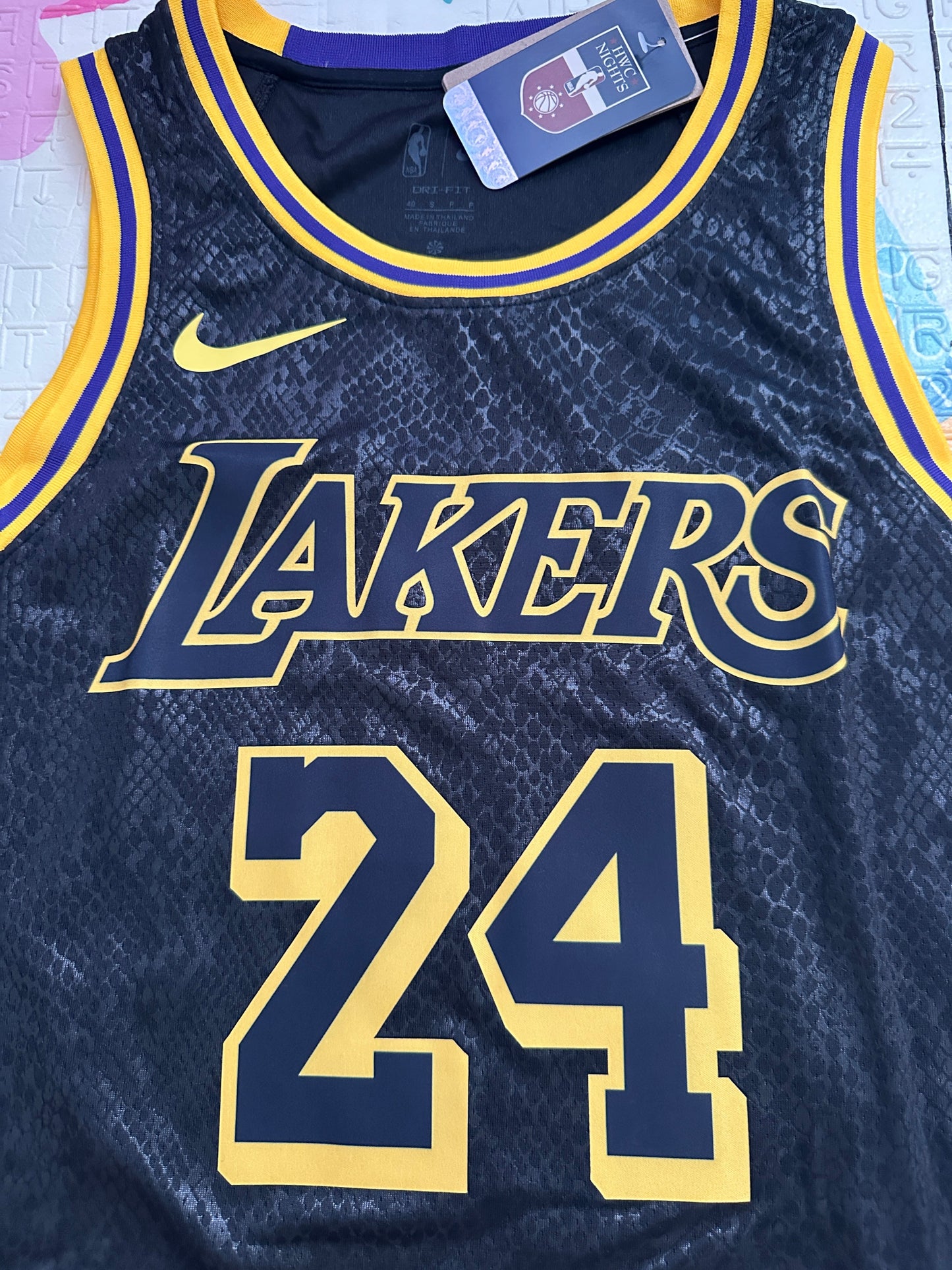 Los Angeles Kobe Bryant #24 Black Gold Basketball Jersey Men Size
