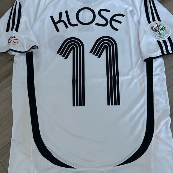 Germany Miroslav Klose #11 2006 Home White Retro Soccer Jersey Men