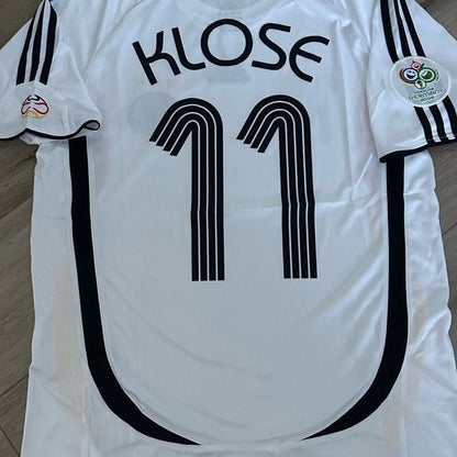 Germany Miroslav Klose #11 2006 Home White Retro Soccer Jersey Men