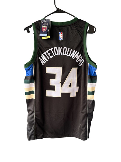 Milwaukee Giannis Antetokounmpo #34 Black Statement Basketball Jersey Men