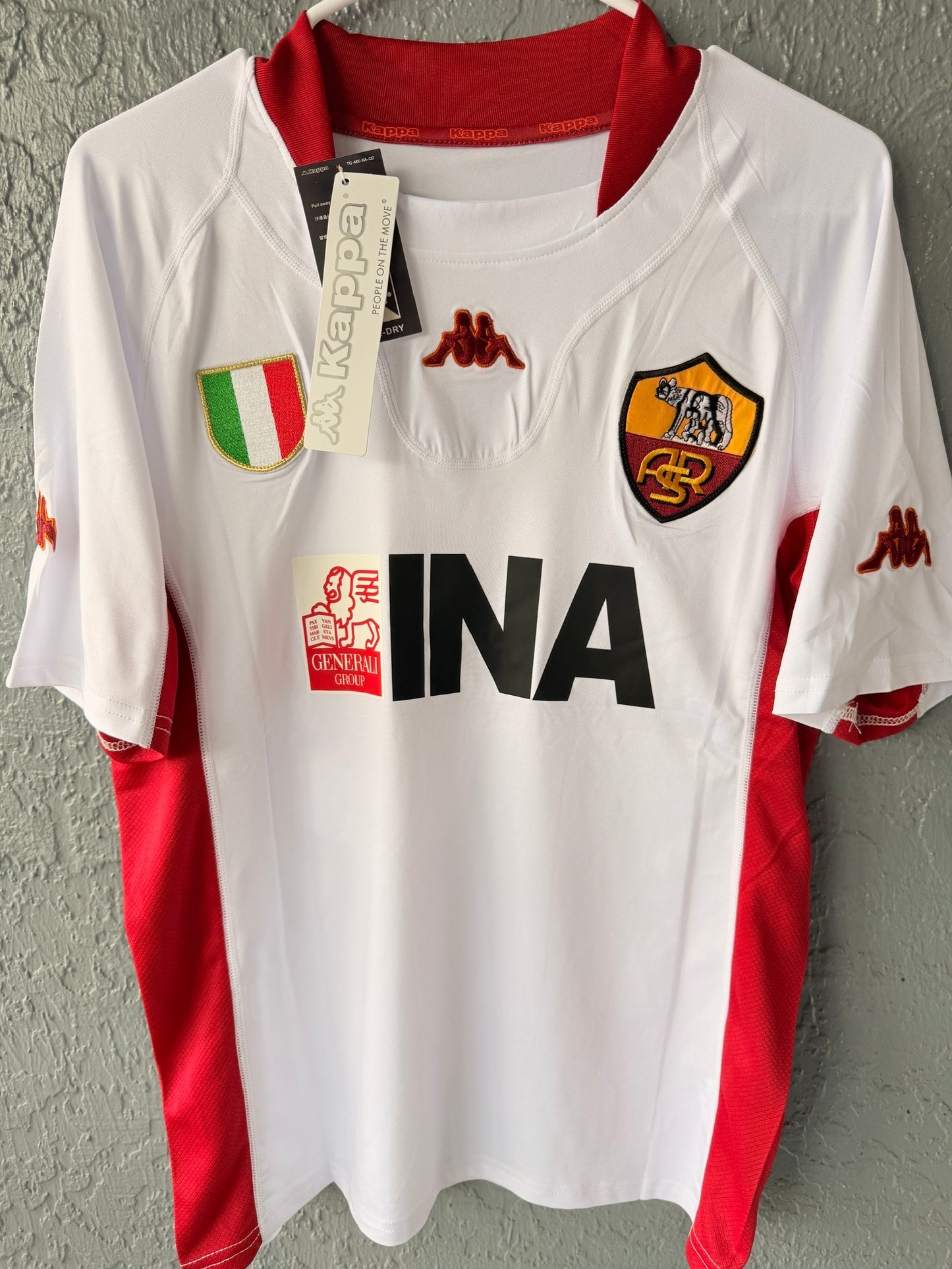 Roma Francesco Totti #10 2001/02 White Away Retro Soccer Jersey Men