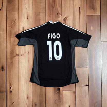Real Madrid Luis Figo #10 2004/05 Black Away Retro Soccer Jersey Men