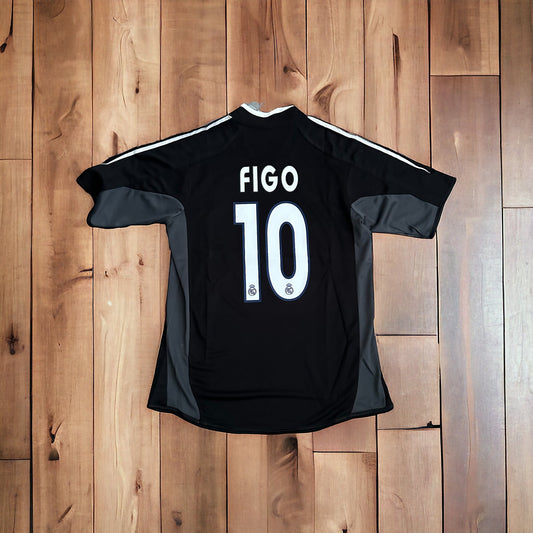 Real Madrid Luis Figo #10 2004/05 Black Away Retro Soccer Jersey Men