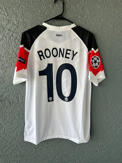 Manchester United 2011 Final UCL Wayne Rooney #10 Soccer Jersey White Men Size