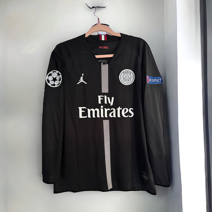 PSG Neymar Jr #10 2018/19 Black Long Sleeve Soccer Jersey Men