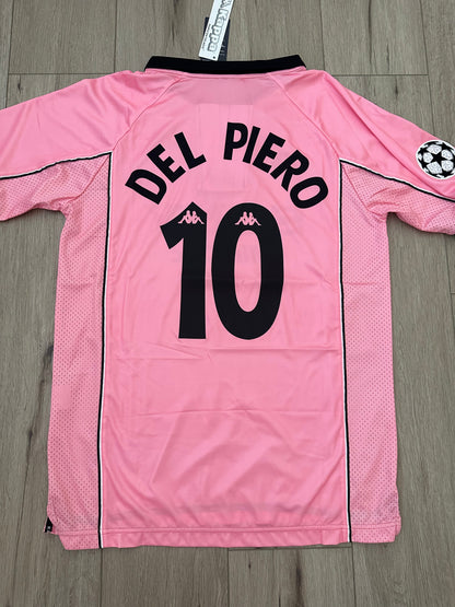 Juventus 97/98 Alessandro Del Piero #10 Retro Pink Soccer Jersey True Size Men