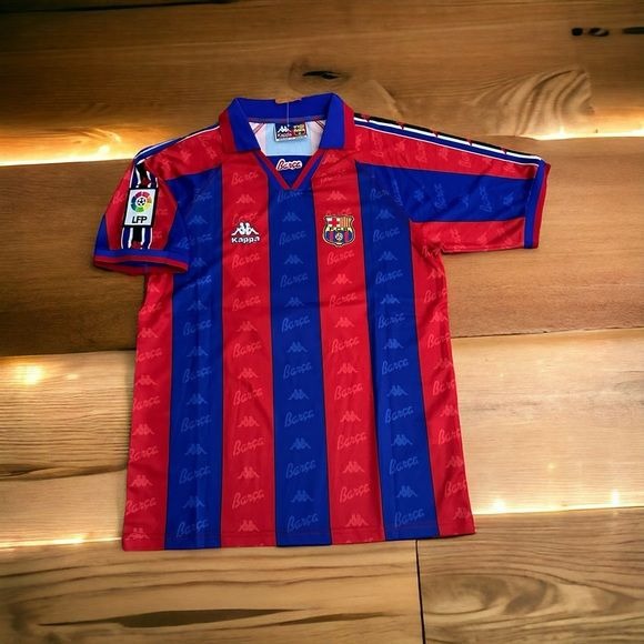 Barcelona Ronaldo Nazario #9 1996/97 Home Blue Red Retro Soccer Jersey Men