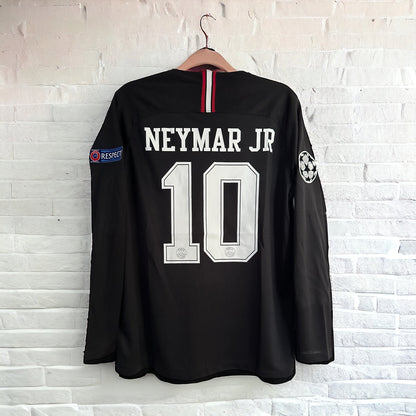 PSG Neymar Jr #10 2018/19 Black Long Sleeve Soccer Jersey Men