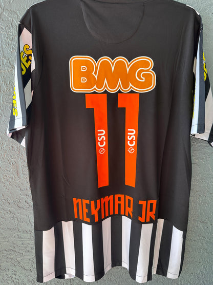 Santos Neymar Jr #11 Retro Soccer Jersey 11/12 Black Away shirt Men