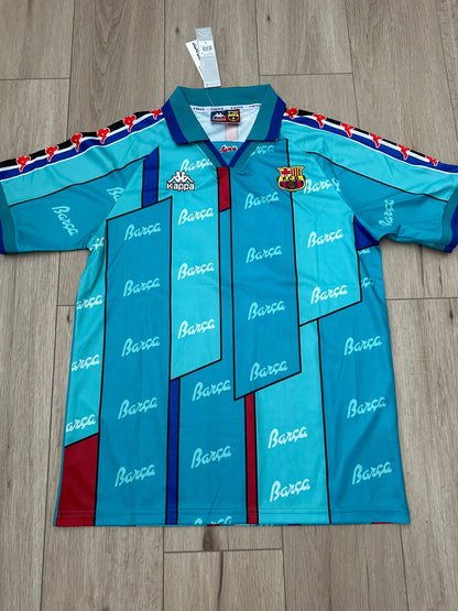 Barcelona 1996/97 Away Retro Soccer Jersey – Luis Enrique #21 – Blue – Men