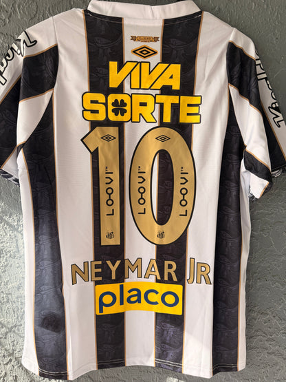Santos Neymar Jr #11 2024/25 Black Away Soccer Jersey Men