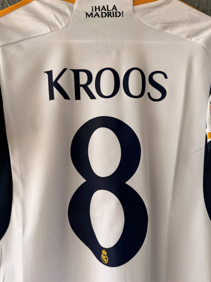Real Madrid Final 2024 Toni Kroos #8 Home White Soccer Jersey Men Shirt Size