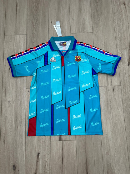 Barcelona 1996/97 Away Retro Soccer Jersey – Luis Enrique #21 – Blue – Men