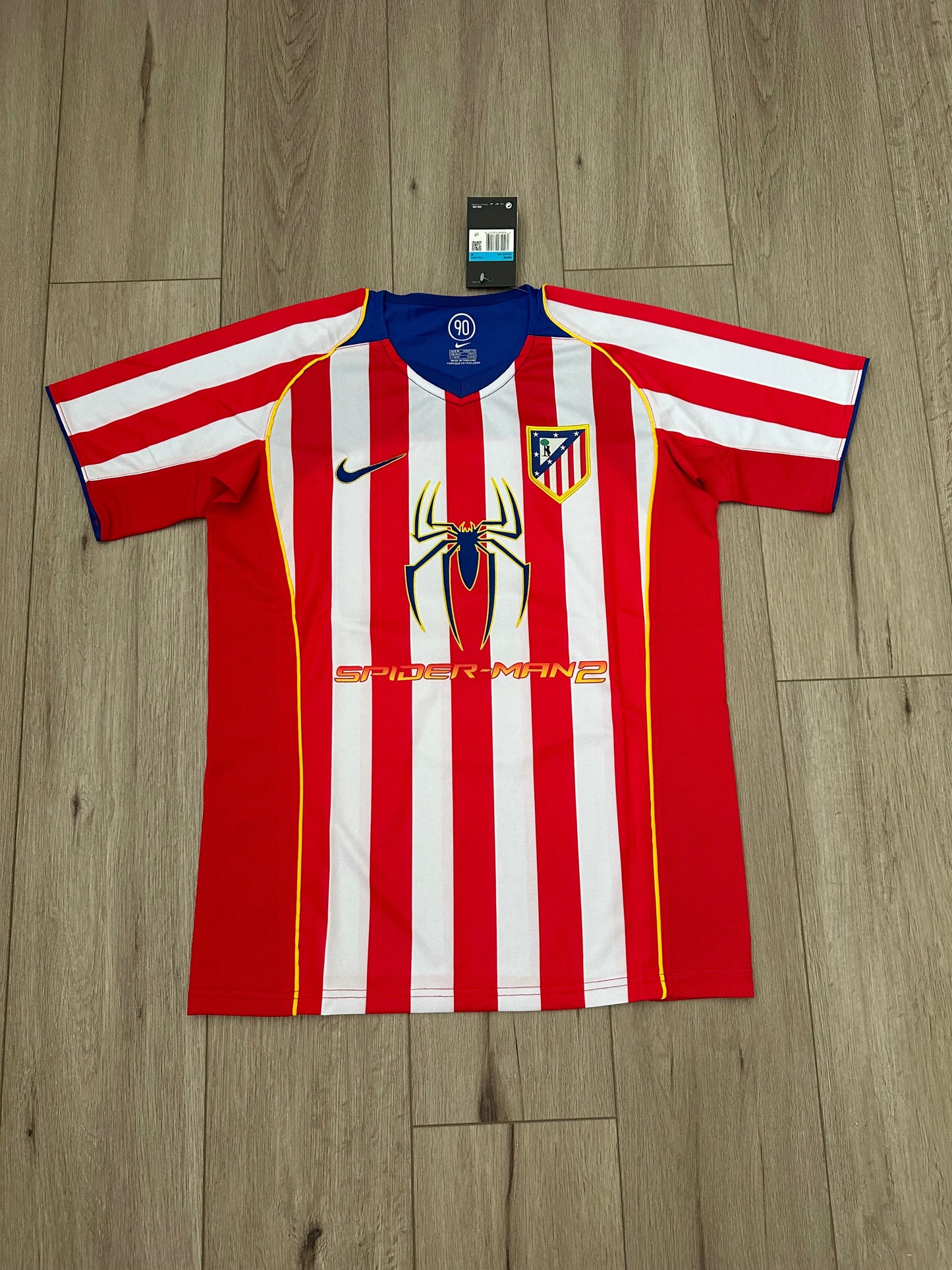 Atletico Madrid 2004/05 Home Retro Soccer Jersey – Fernando Torres #9 – Spider Man – Men’s