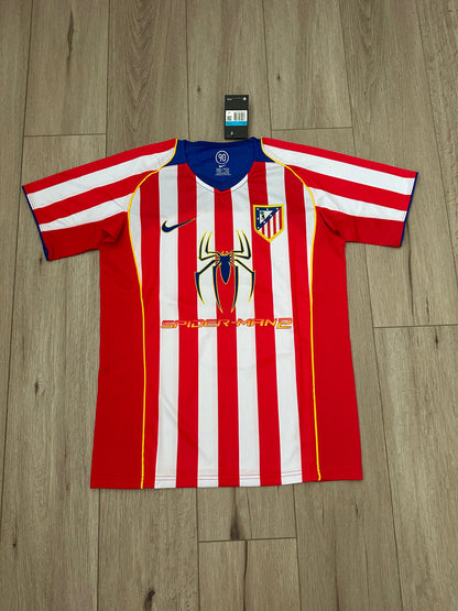 Atletico Madrid 2004/05 Home Retro Soccer Jersey – Fernando Torres #9 – Spider Man – Men’s