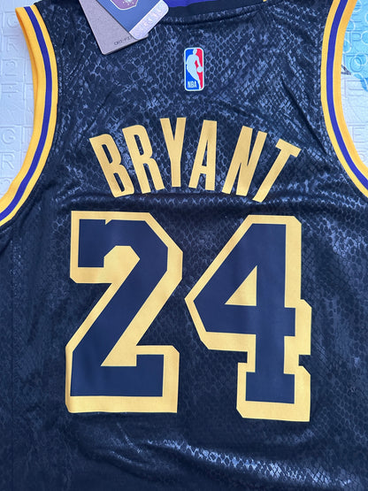 Los Angeles Kobe Bryant #24 Black Gold Basketball Jersey Men Size