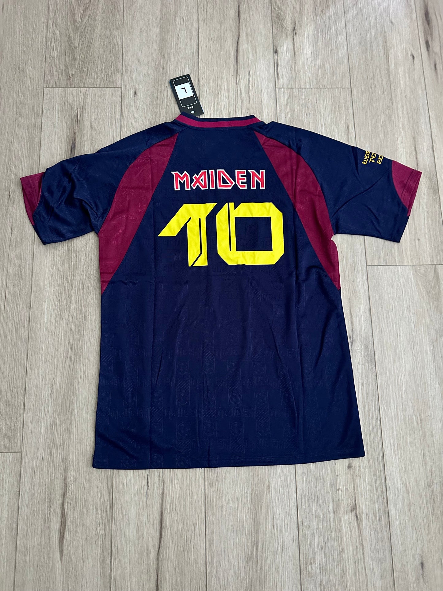 West Ham United 2010 Retro Soccer Jersey – Iron Maiden Edition – Home Red Blue – Men’s