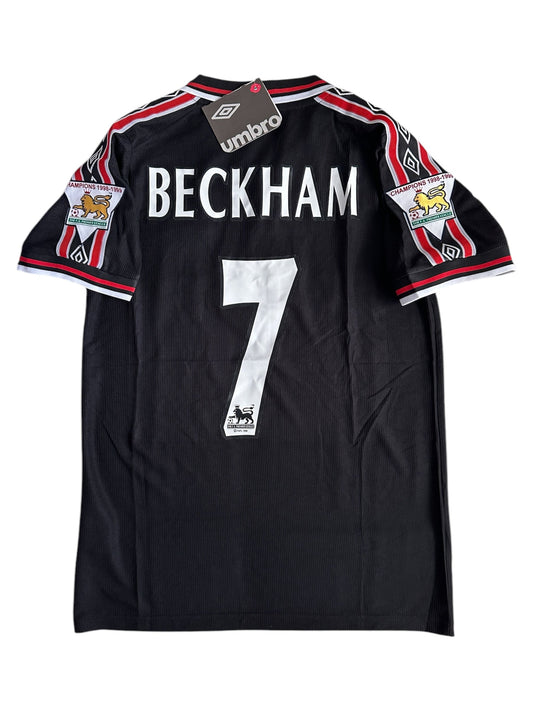 Manchester United Beckham Retro Soccer Jersey Black 1999