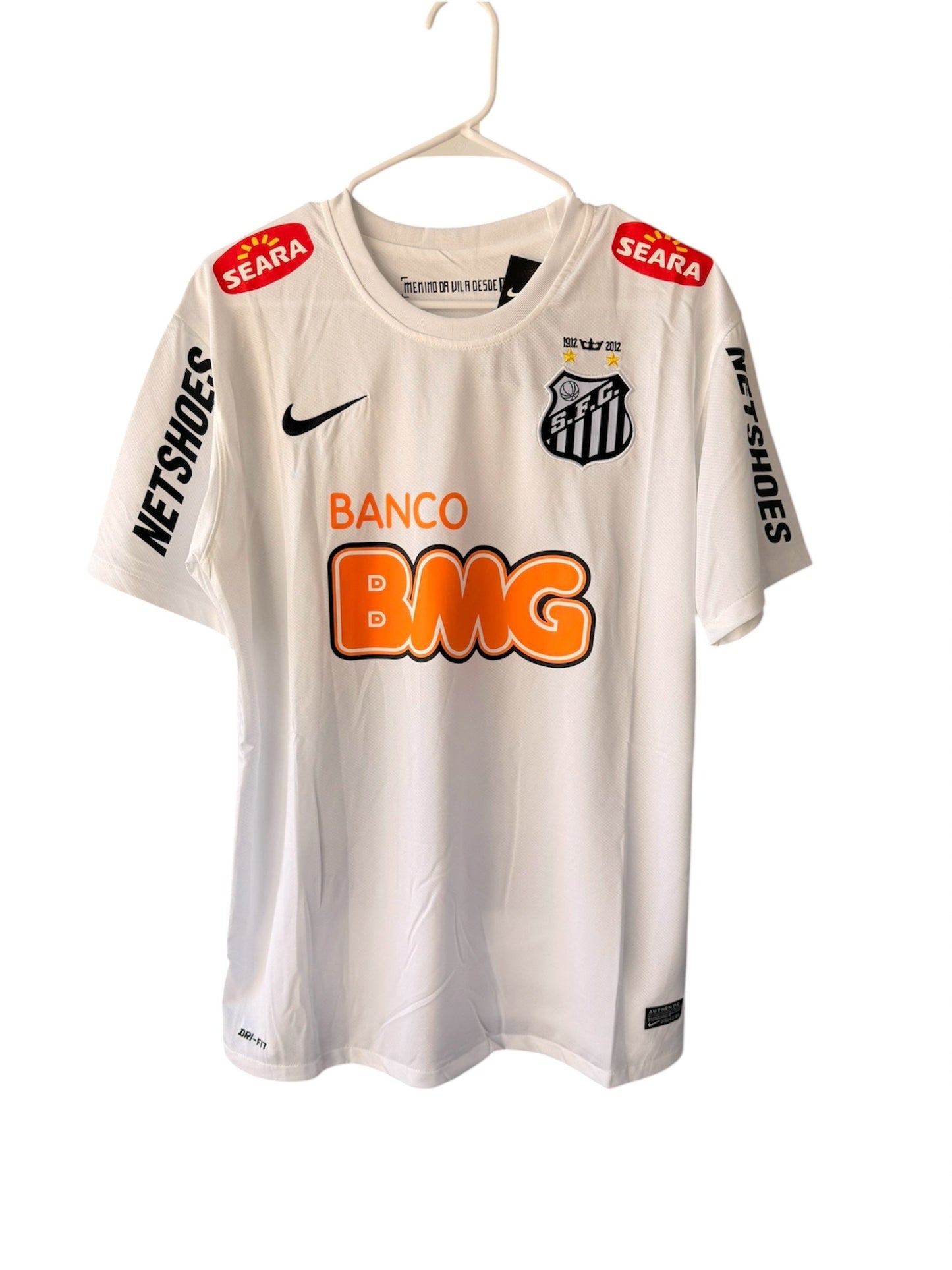 Santos Neymar Jr #11 2011/12 Home White Retro Soccer Jersey Men