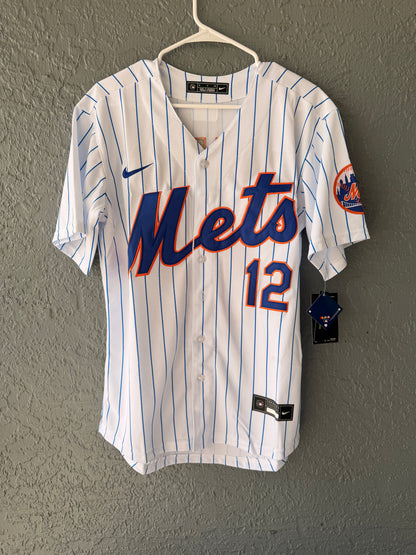 New York Mets Francisco Lindor Baseball Jersey Home White Men Size