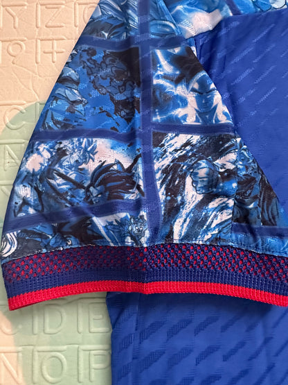 Japan Dragon Ball Z Soccer Jersey Blue Special Edition Anime Men Size Shirt