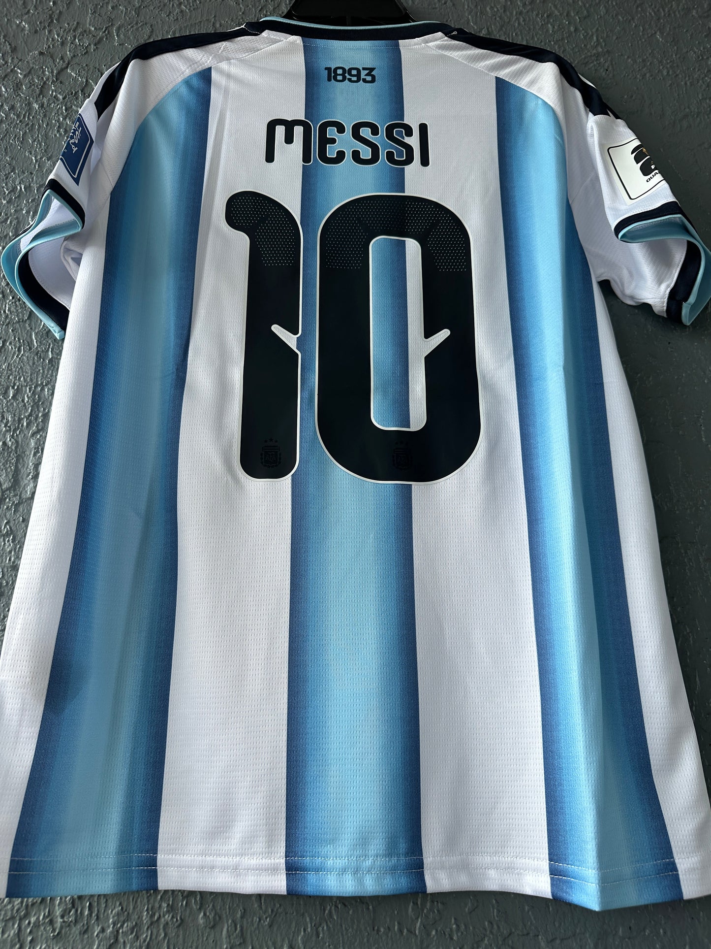 Argentina Lionel Messi 2026 World Cup Home Soccer Jersey Blue White Men