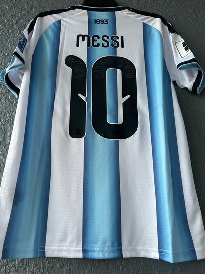 Argentina Lionel Messi 2026 World Cup Home Soccer Jersey Blue White Men