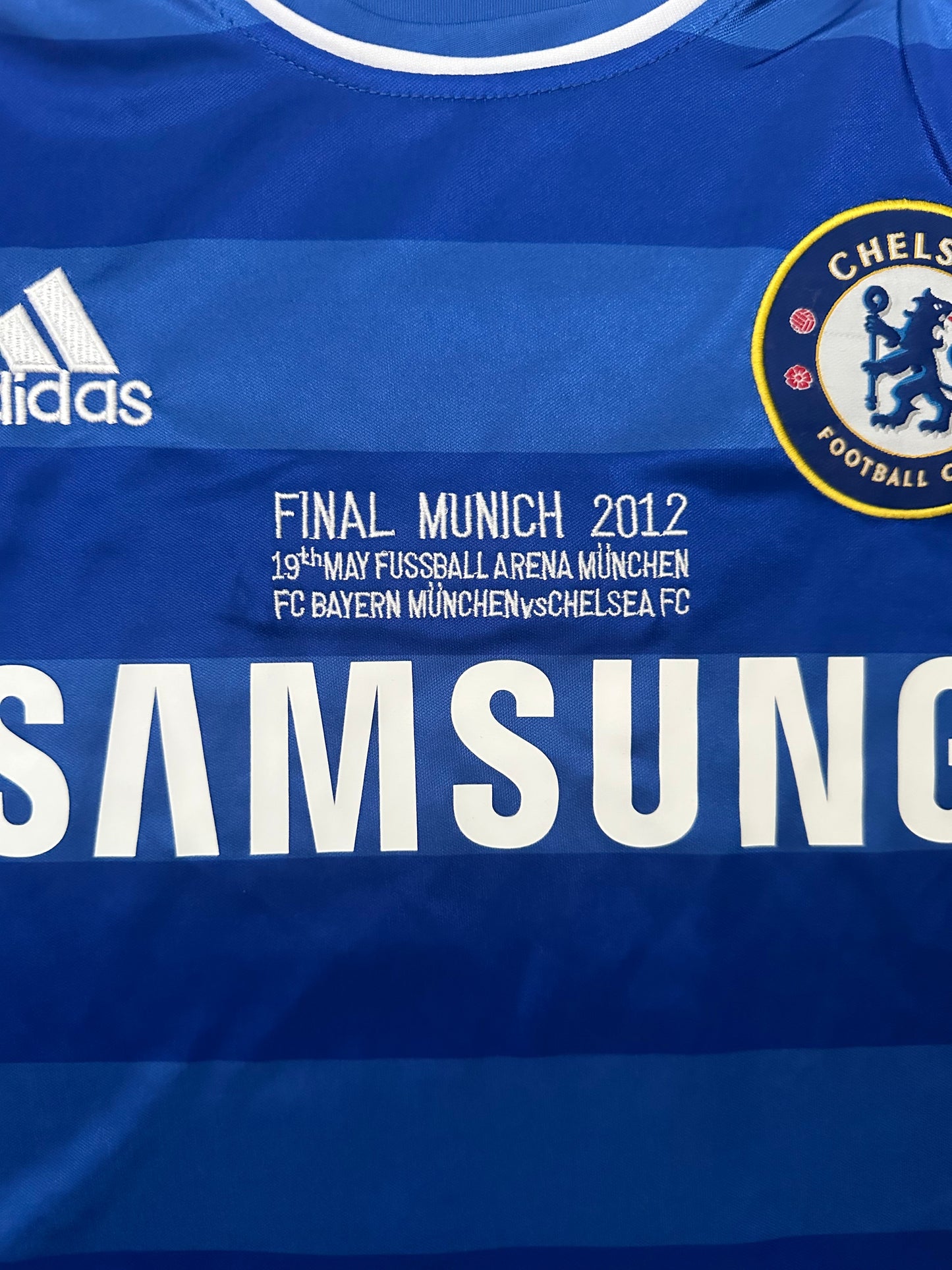 Chelsea Didier Drogba 2012 Final Blue Retro Soccer Jersey Men