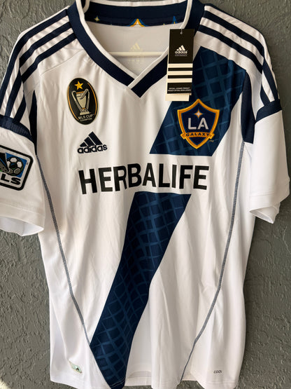 LA Galaxy 2012 Home Retro Soccer Jersey – David Beckham #23 – White – Men’s