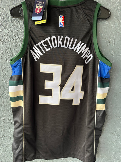 Milwaukee Giannis Antetokounmpo #34 Black Statement Basketball Jersey Men
