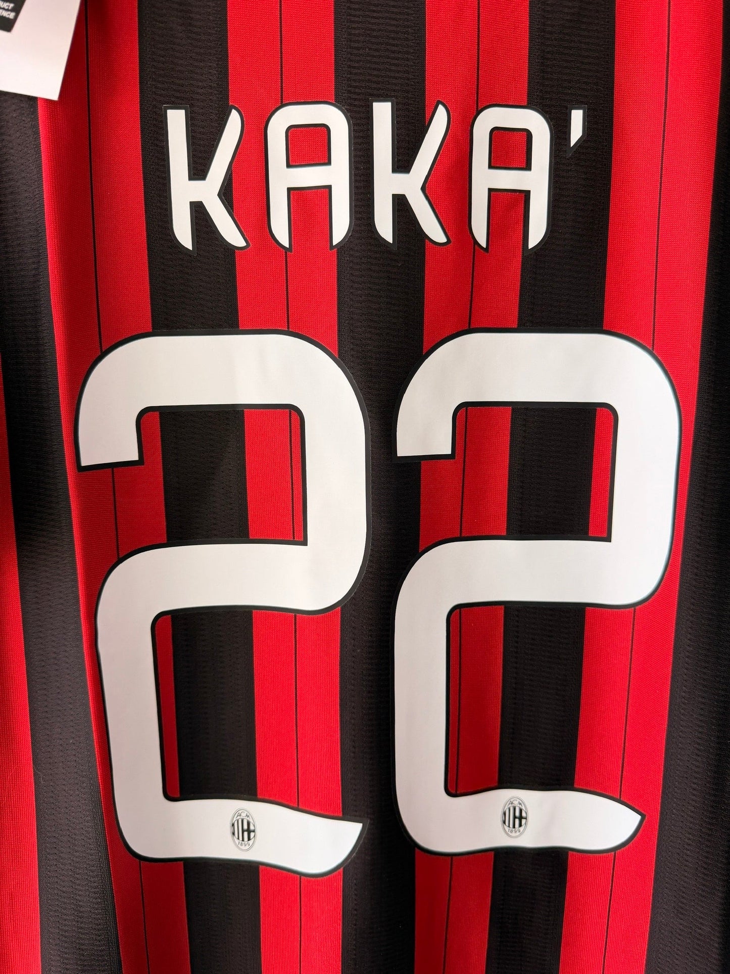 Milan Kaka #22 2013/14 Home Red Black Soccer Jersey Men