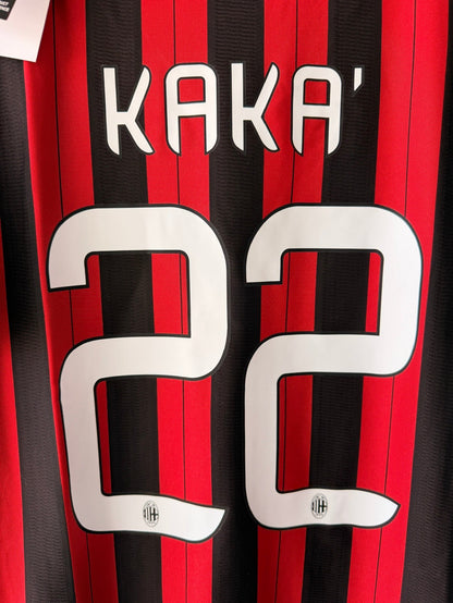 Milan Kaka #22 2013/14 Home Red Black Soccer Jersey Men