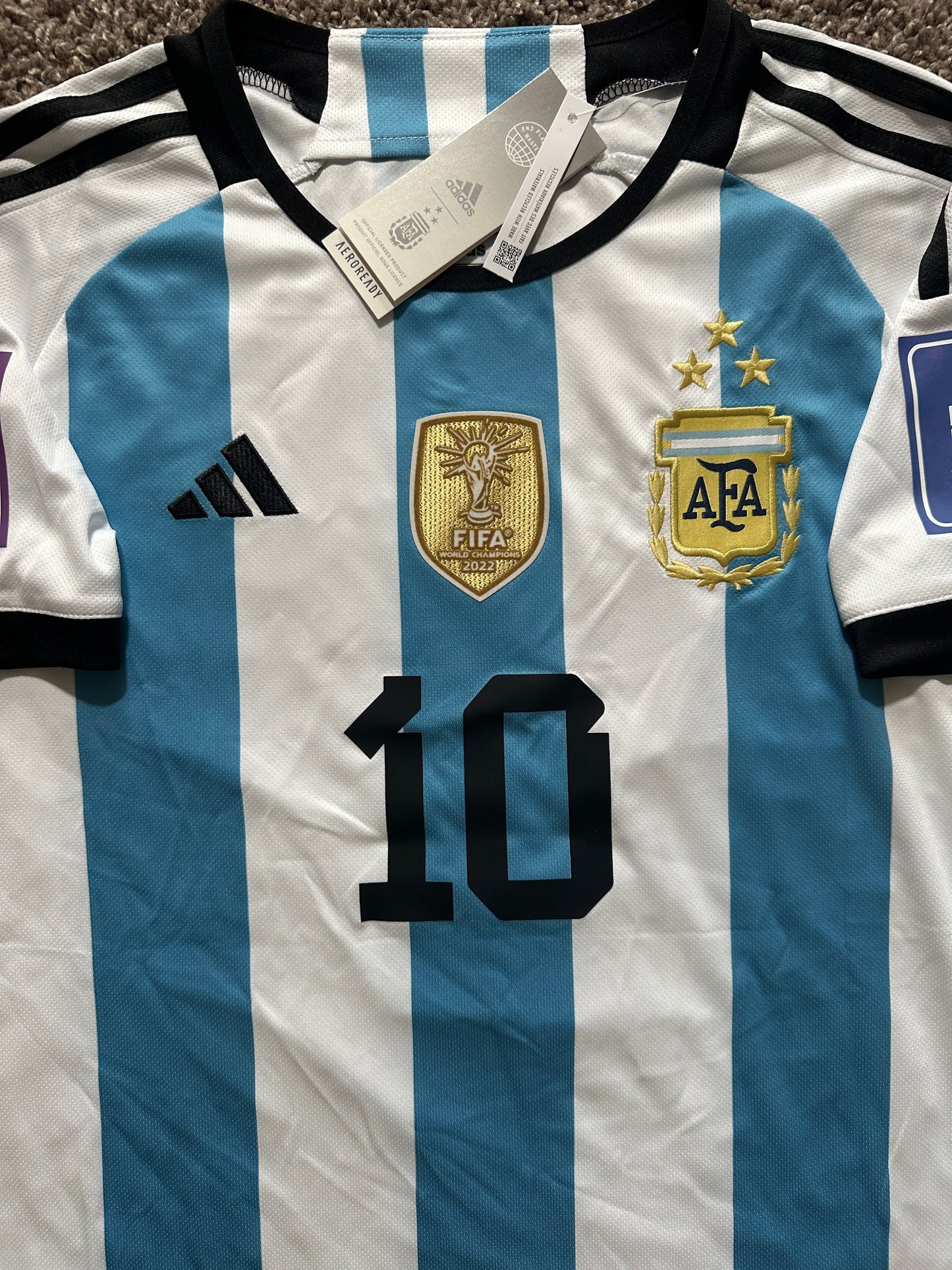 Argentina Messi #10 2022 Home Soccer Jersey Men