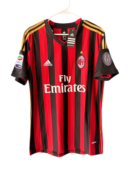 Milan Kaka #22 2013/14 Home Red Black Soccer Jersey Men