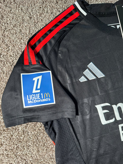 Lyon 2024/25 Juninho #8 Black Away Jersey Men size