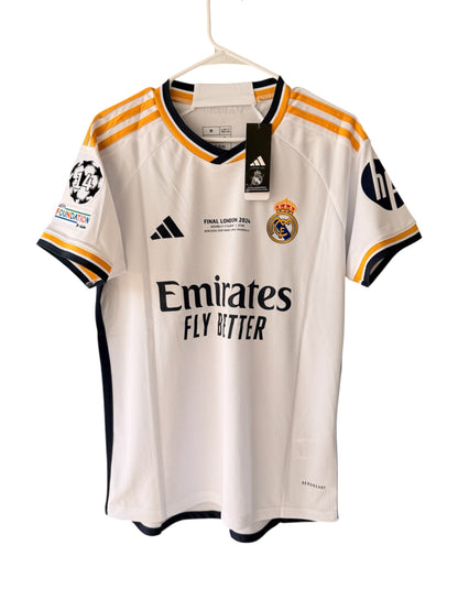 Real Madrid Final 2024 Toni Kroos #8 Home White Soccer Jersey Men Shirt Size