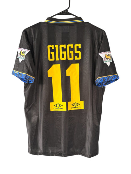 Manchester United Ryan Ryan Giggs #11 Black Away Retro Soccer Jersey 93/94 Men