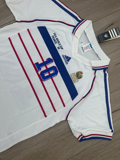 Zidane Zinedine #10 France Away White 1998 Soccer Jersey Regular Men’s size