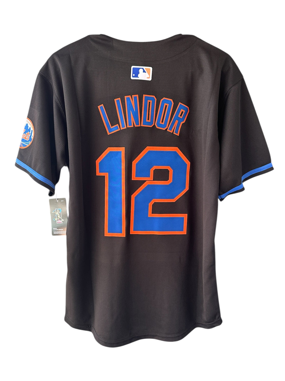 New York Mets Francisco Lindor Baseball Jersey Black Men Size
