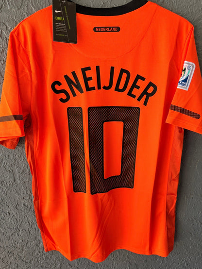 Netherlands Wesley Sneijder #10 Final 2010 Orange Soccer Jersey Men